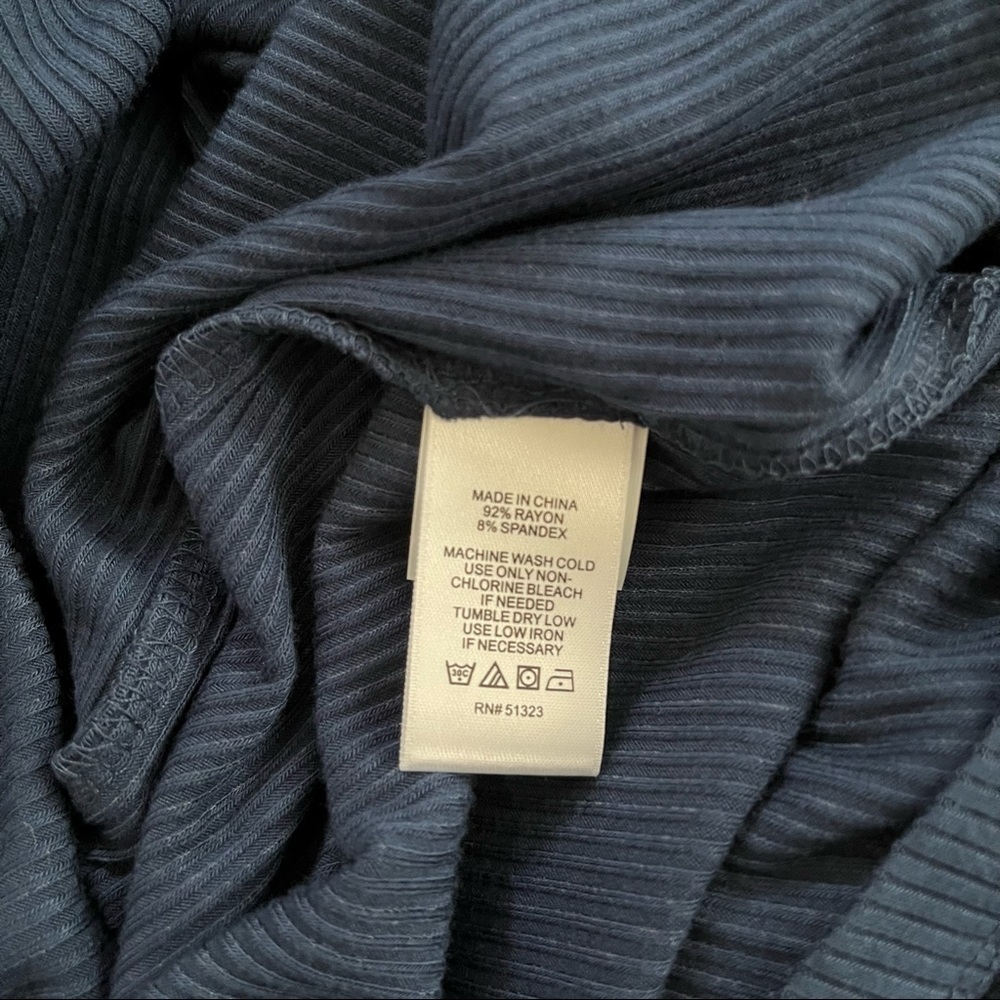 1.STATE Navy One-Shoulder Ribbed Bodycon Dress - Picture 5 of 5